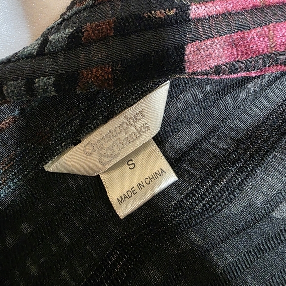 Christopher And Banks Red Black Jacket Boho Carpet 90s Jacket Size Small - Picture 7 of 7